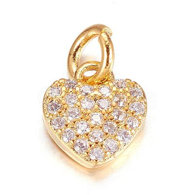 Brass Micro Pave Cubic Zirconia Charms ZIRC-P060-41G-1