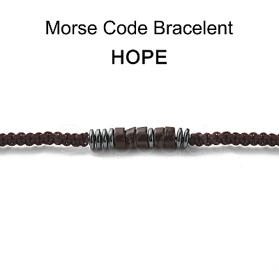 Hope Morse Code Stretch Bracelets Set BJEW-JB07352-05-1