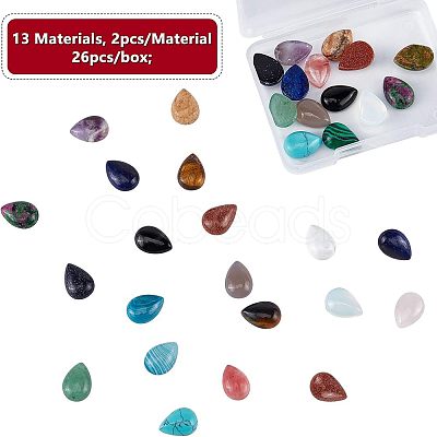 Mixed Gemstone Cabochons G-GA0001-10-1