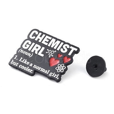 Bioscience Theme Black Zinc Alloy Brooches JEWB-C031-01D-EB-1