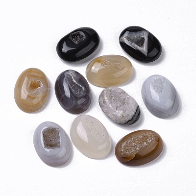 Natural Druzy Agate Cabochons G-I345-07-1