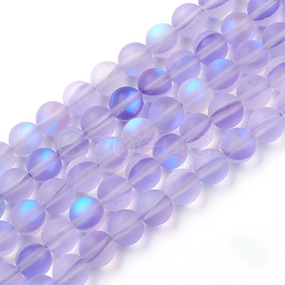 Synthetic Moonstone Beads Strands G-R375-8mm-A19-1