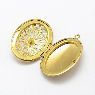 Brass Locket Pendants KK-P094-26-1