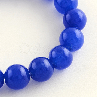 Dyed Natural White Jade Round Bead Strands G-Q937-4mm-05-1