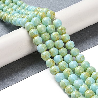 Baking Paint Glass Bead Strands GLAA-H031-01B-08-1