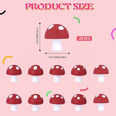 20Pcs Mushroom Silicone Focal Beads JX901B-1