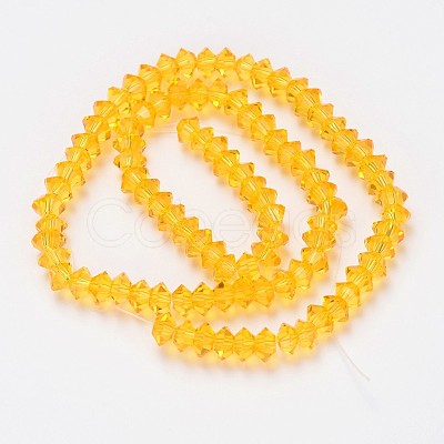 Faceted Bicone Transparent Glass Bead Strands GLAA-J083-A-1