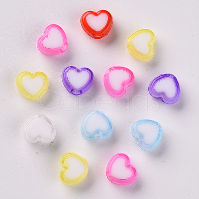 Transparent Heart Acrylic Beads TACR-S117-M-1