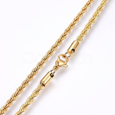 304 Stainless Steel Rope Chain Necklaces X-NJEW-F226-03G-04-1