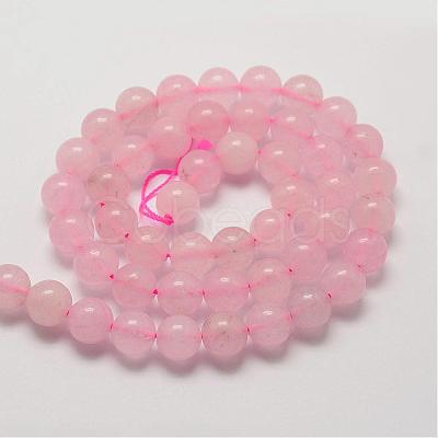 Natural Rose Quartz Beads Strands G-P281-02-8mm-1