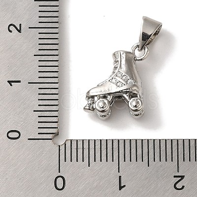 Rack Plating Brass Micro Pave Cubic Zirconia Charms KK-U027-34P-1