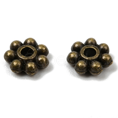 Tibetan Style Alloy Beads Daisy Spacer Beads LF1249Y-01AB-RS-1