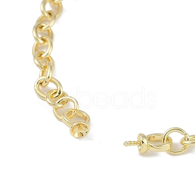 Brass Cable Chain M Charm Bracelet Making KK-U020-11G-1