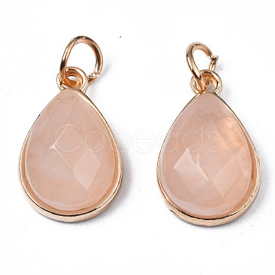 Natural Rose Quartz Pendants G-S359-364E-1