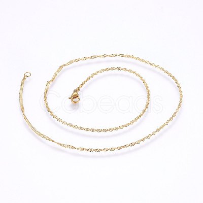 304 Stainless Steel Singapore Chain Necklaces X-MAK-L015-25A-1