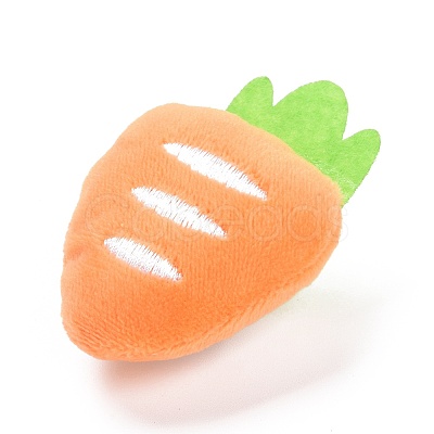 Carrot Cotton & Non-Woven & Velvet Fabric Brooch JEWB-A003-07-1