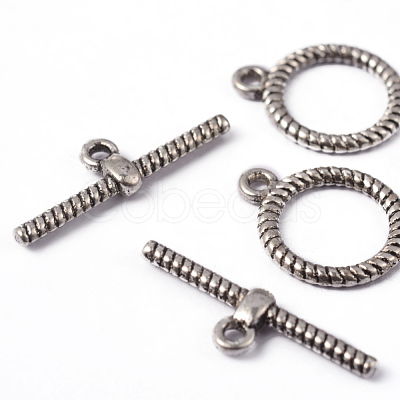 Tibetan Style Alloy Toggle Clasps X-LF1543Y-1