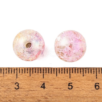 UV Plating Rainbow Iridescent Acrylic Crackl Beads PACR-C009-02G-1