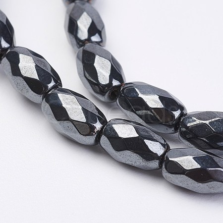 Non-magnetic Synthetic Hematite Beads Strands G-F396-13-5x8mm-1