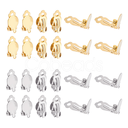 Unicraftale 60Pcs 2 Colors 304 Stainless Steel Clip-on Earring Findings STAS-UN0041-58-1