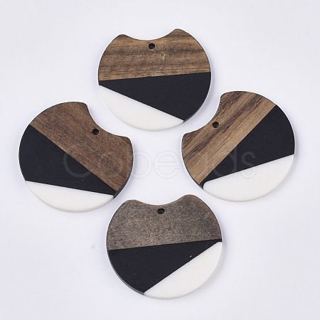 Two Tone Resin & Walnut Wood Pendants X-RESI-Q210-011A-B01-1