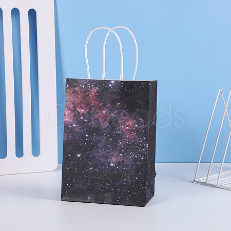 Starry Sky Pattern Kraft Paper Bags PAAG-PW0001-109H-1