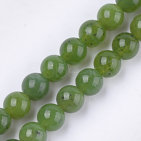 Natural Canadian Jade Beads Strands G-S333-6mm-024-1