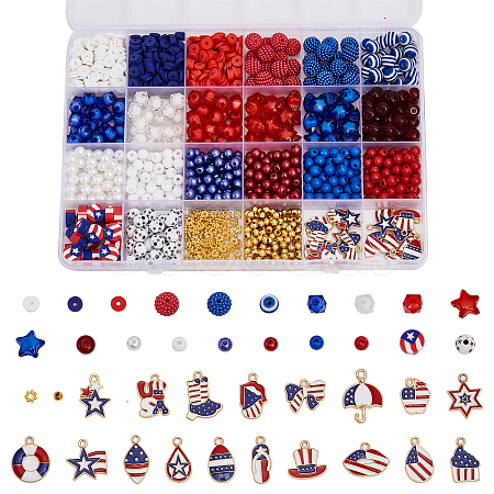 SUPERFINDINGS DIY Independence Day Jewelry Making Kit DIY-FH0005-49-1