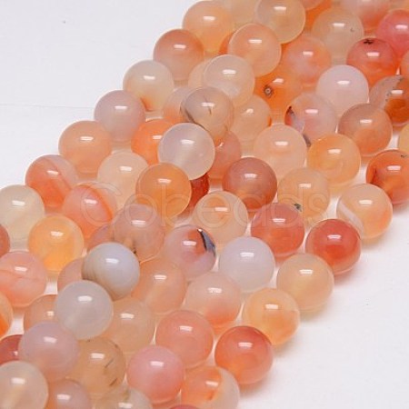 Natural Agate Beads Strands G-G583-10mm-15-1