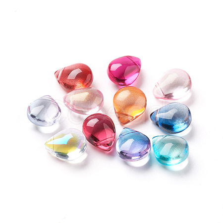 Electroplate Transparent Glass Beads EGLA-L026-M-1