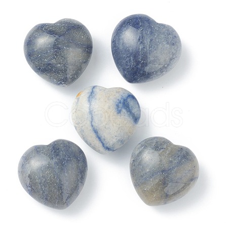Natural Blue Aventurine Heart Love Stone G-G973-07C-1