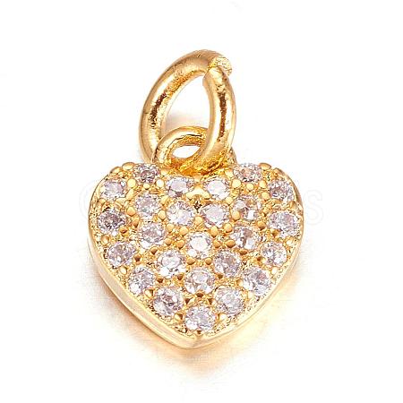 Brass Micro Pave Cubic Zirconia Charms ZIRC-P060-41G-1