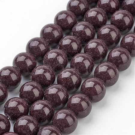 Natural Mashan Jade Round Beads Strands G-D263-10mm-XS05-1