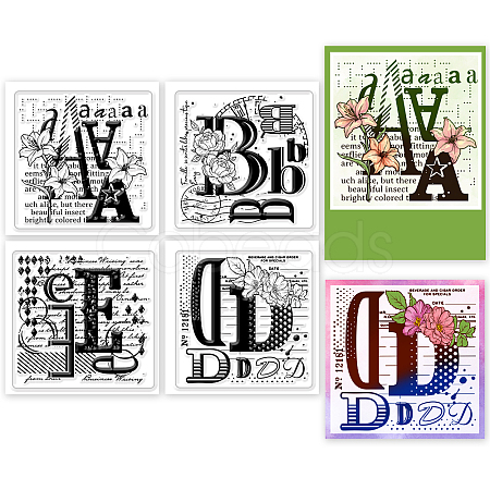 4Pcs 4 Styles PVC Stamp DIY-WH0487-0065-1