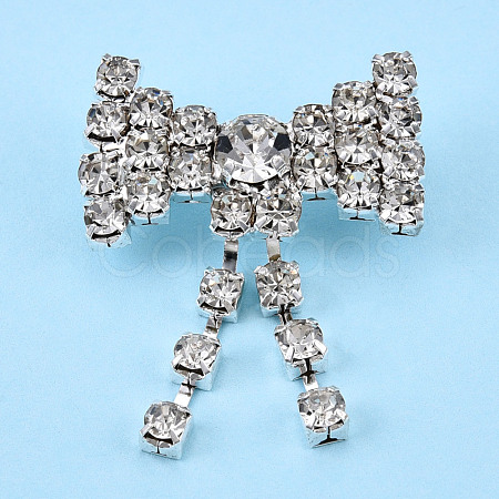 Crystal Rhinestone Bowknot Lapel Pin JEWB-T002-14S-1