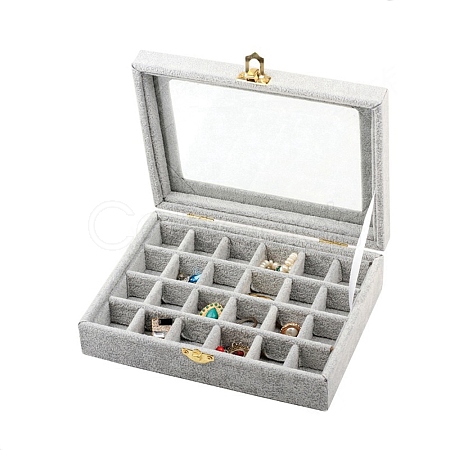 Velvet Jewelry Storage Box with 24 Compartments PW-WG35559-04-1