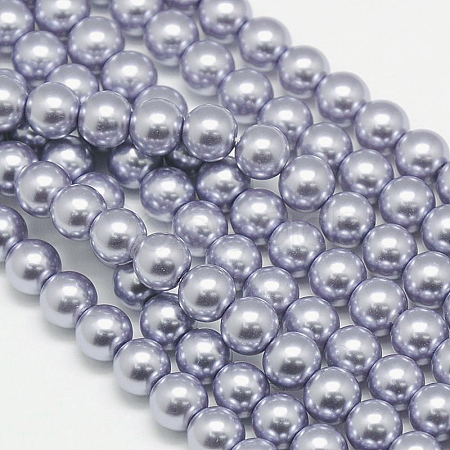 Eco-Friendly Dyed Glass Pearl Round Beads Strands HY-A002-6mm-RB028-1