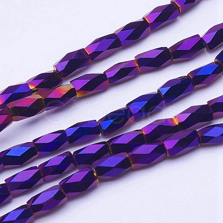 Electroplate Transparent Glass Beads Strands EGLA-E046-F12-1