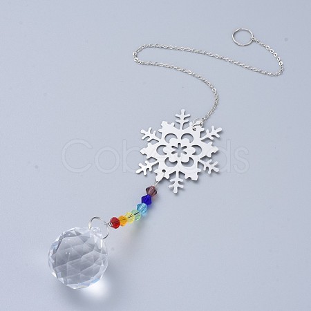 Crystals Chandelier Suncatchers Prisms Chakra Hanging Pendant AJEW-I040-16P-1