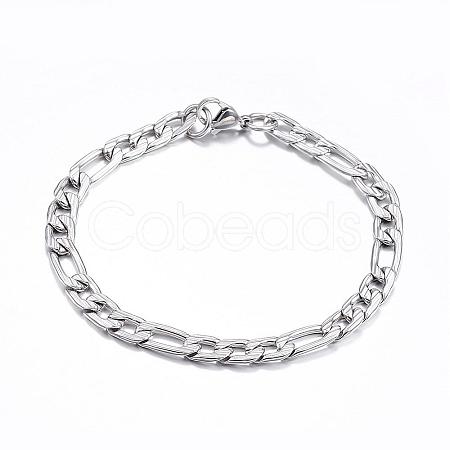 304 Stainless Steel Bracelets BJEW-G544-01P-1