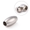 Tarnish Resistant 304 Stainless Steel Magnetic Clasps with Glue-in Ends, Oval, Stainless Steel Color, 17x10mm