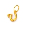 925 Sterling Silver Letter Charms with Jump Rings, Golden, Letter U, 11x8.5x2mm, Hole: 5mm