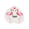 Valentine's Day Theme Acrylic Pendants, Heart with Word Love, Flamingo Pattern, 36x36x2mm, Hole: 1.5mm