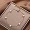 Titanium Steel & Plastic Pearl Anklets for Women, Real 18K Gold Plated, Round, 210mm