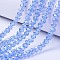 Electroplate Glass Beads Strands, AB Color Plated, Faceted, Rondelle, Light Sky Blue, 3.5~3.8x3mm, Hole: 0.4mm, about 113~115pcs/strand, 12.80~12.99 inch(32.5~33cm)