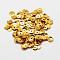 Plastic Paillette Beads, Semi-cupped Sequins Beads, Center Hole, Gold, 8x0.5mm, Hole: 1mm