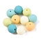 Rubberized Style Imitated Silicone Acrylic Beads, Round, Mixed Color, 11.5x11mm, Hole: 1.8mm