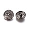 Alloy Shank Button, Flat Round with Lion, Gunmetal, 40L(25mm)x11.5mm, Hole: 2.5mm