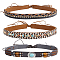 CRASPIRE 3Pcs 3 Styles Crystal Rhinestone Southwestern Cowboy Hat Belt, Velvet Hat Band for Hat Accessories, Mixed Color, 50-1/8~53 inch(127.2~134.6cm), 1pc/style