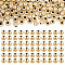 Brass Beads, Round, Real 14K Gold Plated, 2x2mm, Hole: 0.8mm